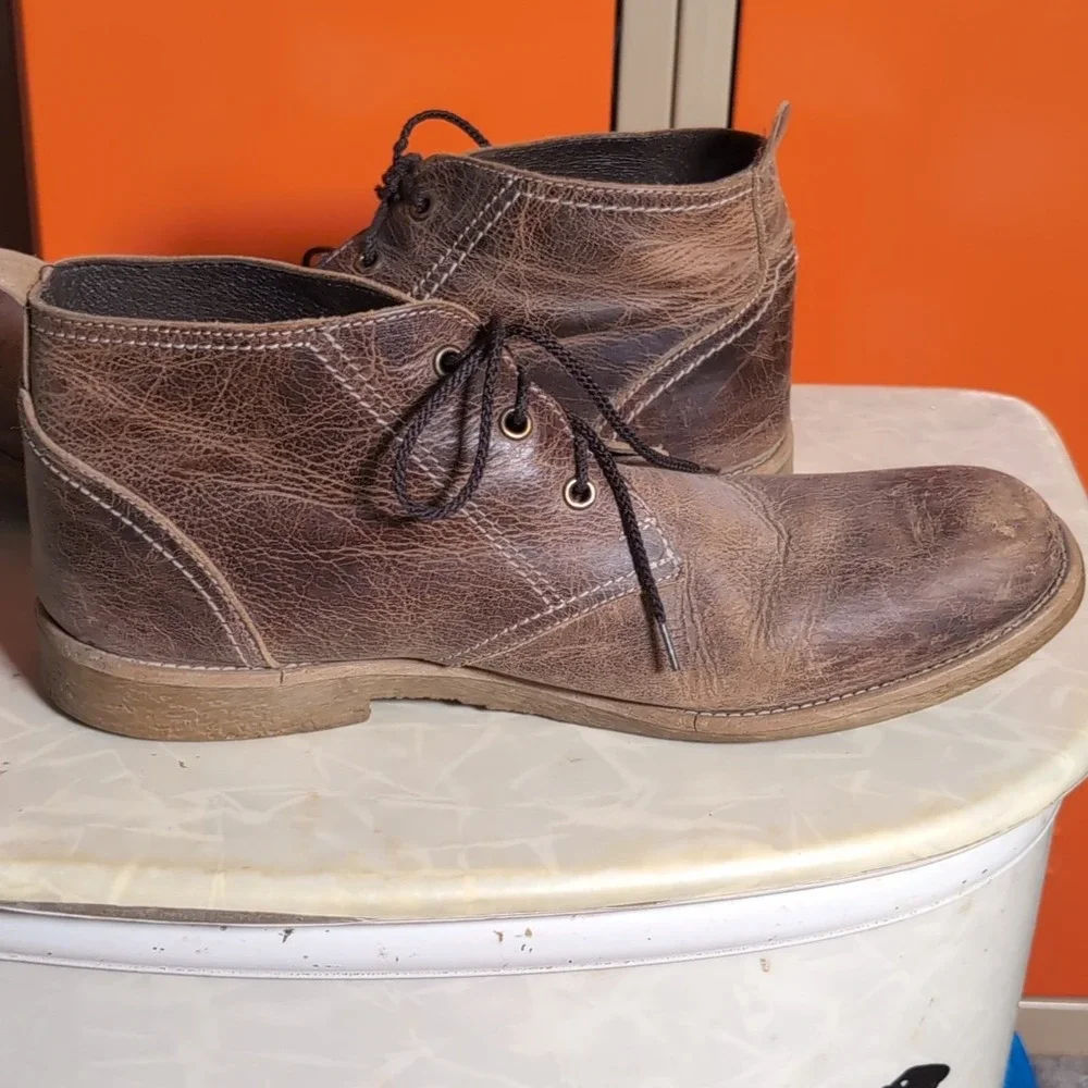 Bed Stu Draco Men's Brown Leather Chukka Boots Size 11 Lace Up Round Toe